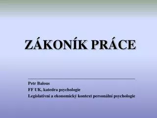 z kon k pr ce
