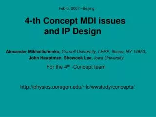 4-th Concept MDI issues and IP Design