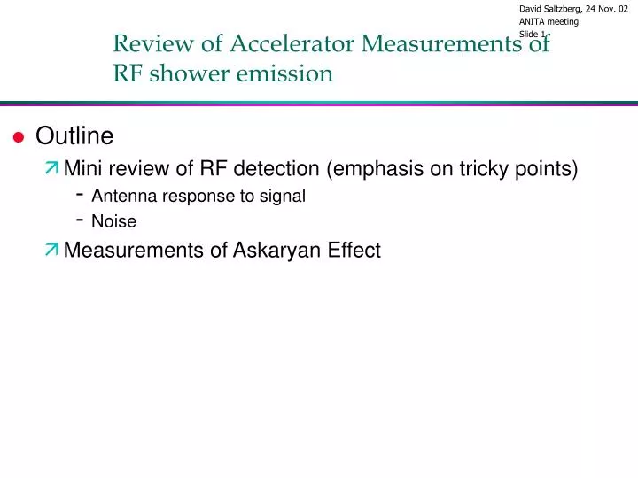 review of accelerator measurements of rf shower emission