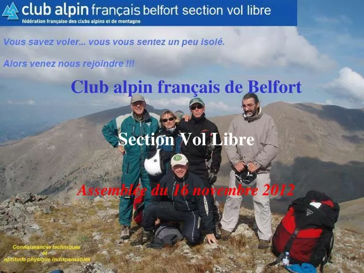 club alpin fran ais de belfort section vol libre assembl e du 16 novembre 2012