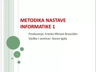 metodika nastave informatike 1