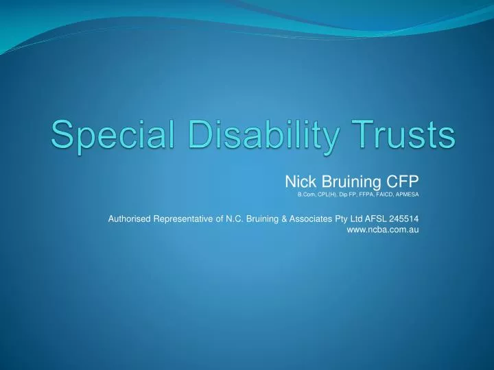 special disability trusts