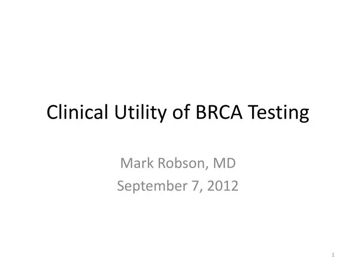clinical utility of brca testing