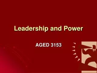Leadership and Power