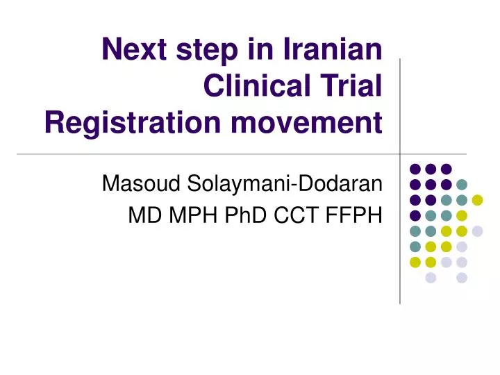 next step in iranian clinical trial registration movement
