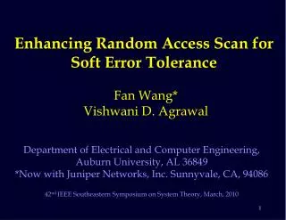 Enhancing Random Access Scan for Soft Error Tolerance