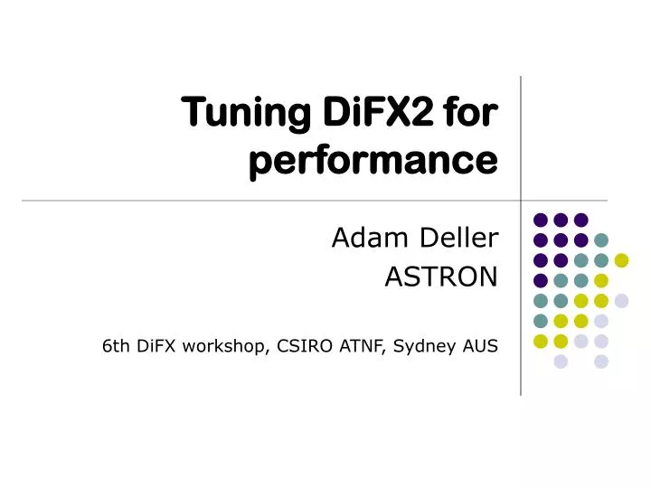 tuning difx2 for performance