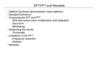 DFT/FFT and Wavelets
