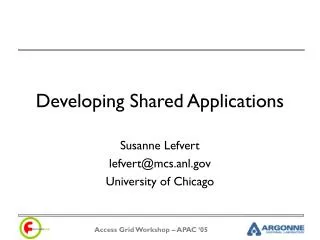 Developing Shared Applications