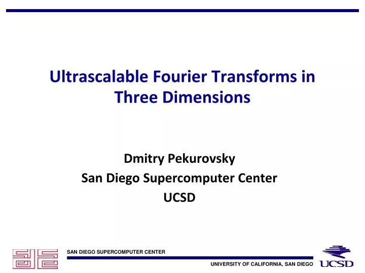 ultrascalable fourier transforms in three dimensions