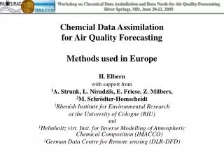 Chemcial Data Assimilation for Air Quality Forecasting Methods used in Europe