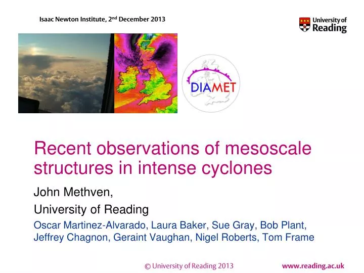 recent observations of mesoscale structures in intense cyclones