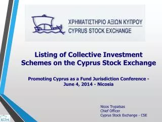 Nicos Trypatsas Chief Officer Cyprus Stock Exchange - CSE