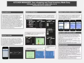 KITCHEN MANAGER: Your shopping and Food Inventory Made Easy