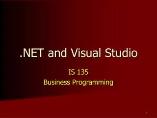 .NET and Visual Studio