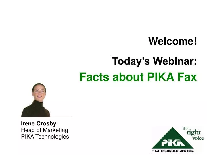 welcome today s webinar facts about pika fax