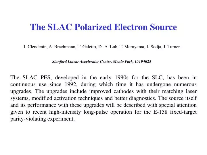 the slac polarized electron source