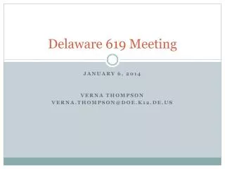 Delaware 619 Meeting