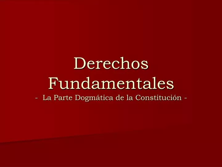 derechos fundamentales la parte dogm tica de la constituci n