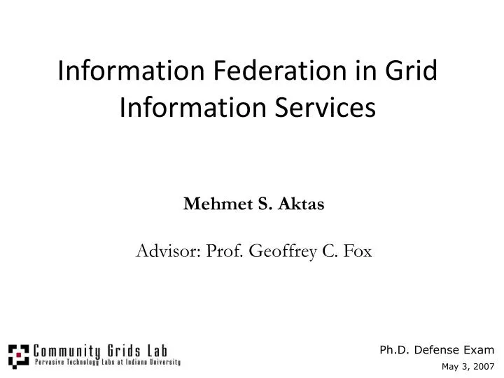 information federation in grid information services