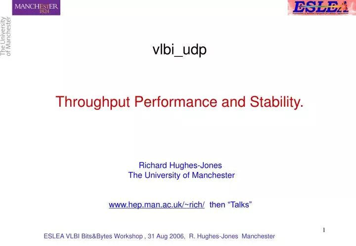 vlbi udp throughput performance and stability