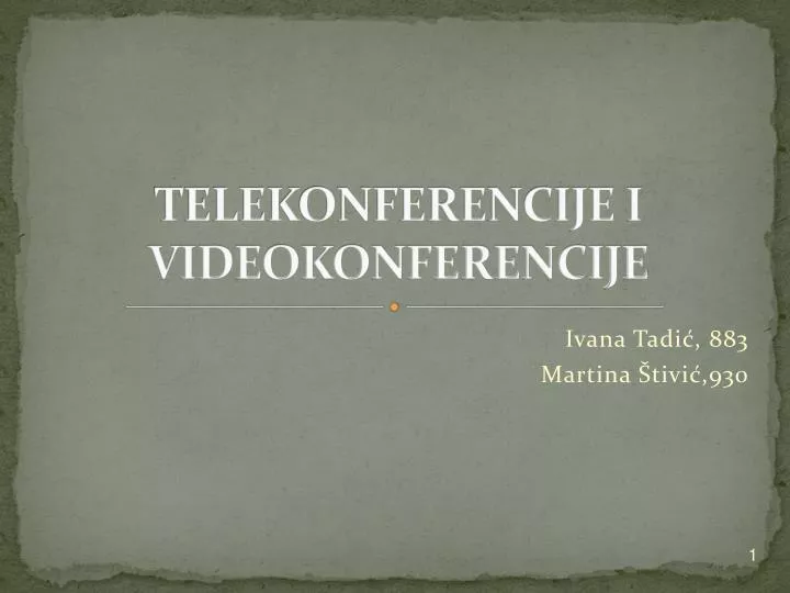 telekonferencije i videokonferencije