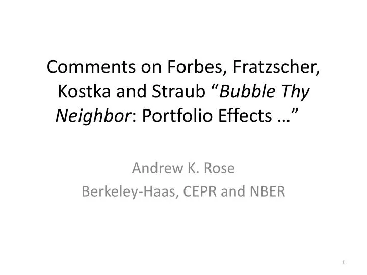 comments on forbes fratzscher kostka and straub bubble thy neighbor portfolio effects