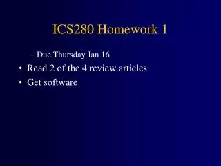 ICS280 Homework 1