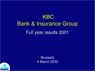 KBC Bank &amp; Insurance Group