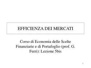 efficienza dei mercati