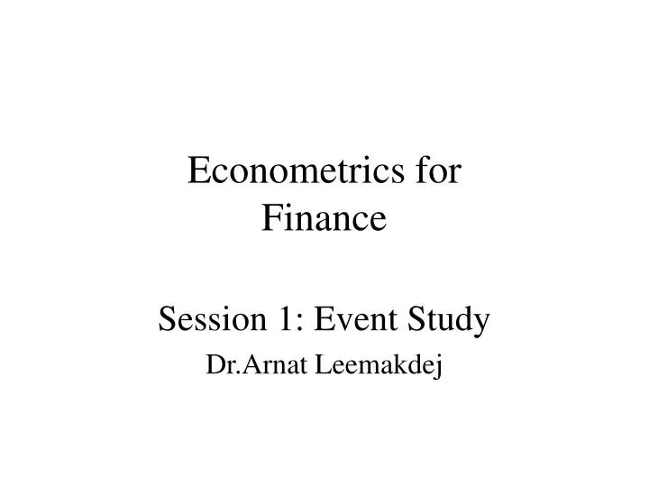 econometrics for finance