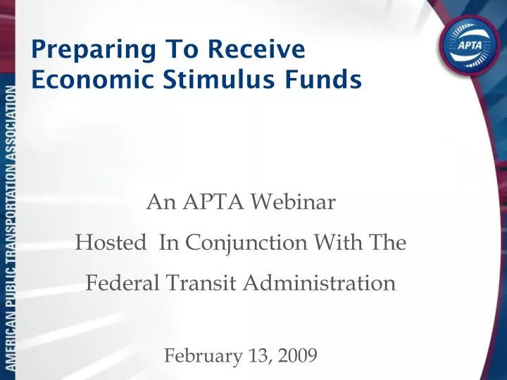 preparing to receive economic stimulus funds