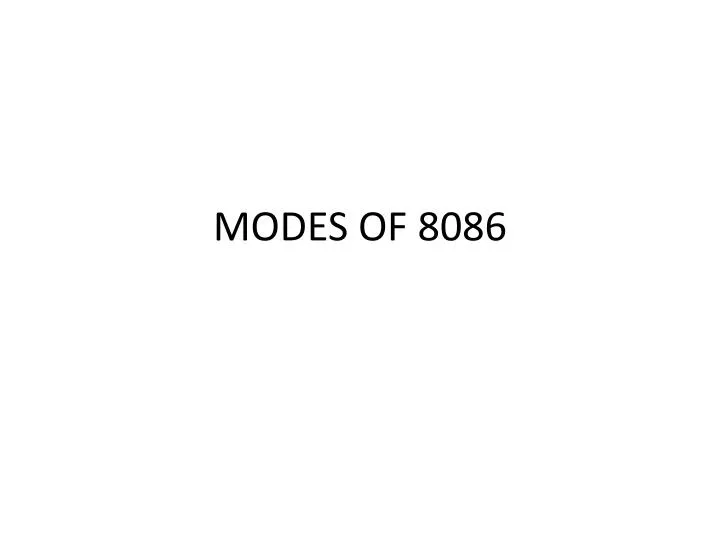 modes of 8086