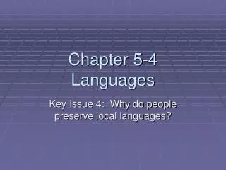 Chapter 5-4 Languages