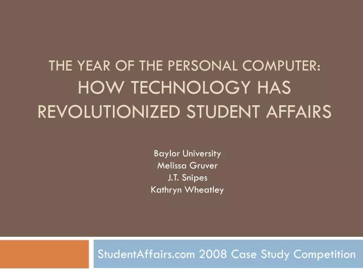 the year of the personal computer how technology has revolutionized student affairs