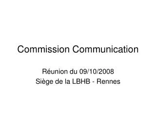 commission communication