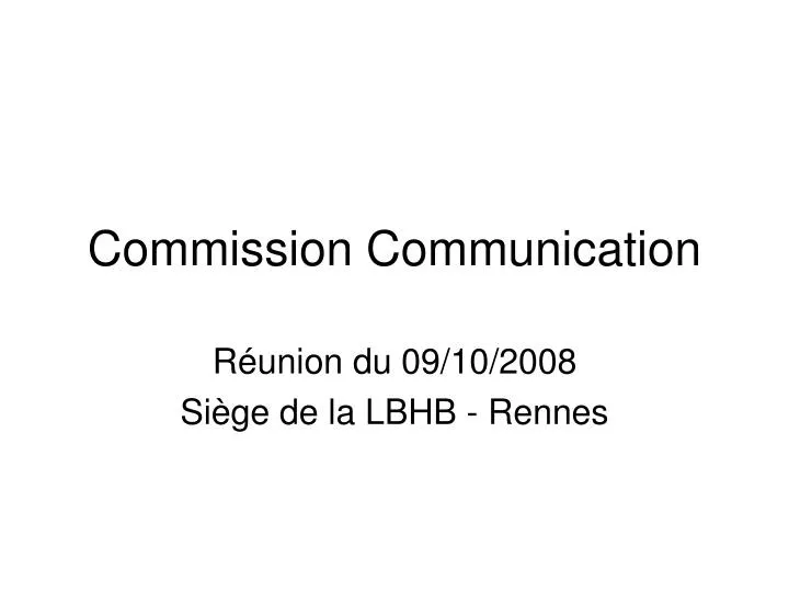 commission communication