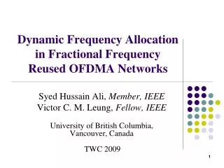 Dynamic Frequency Allocation in Fractional Frequency Reused OFDMA Networks