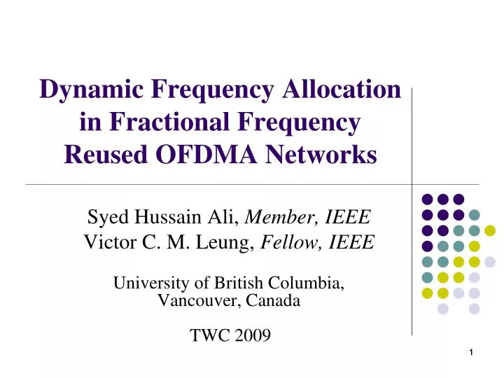 dynamic frequency allocation in fractional frequency reused ofdma networks