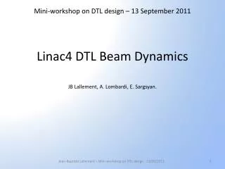 Linac4 DTL Beam Dynamics