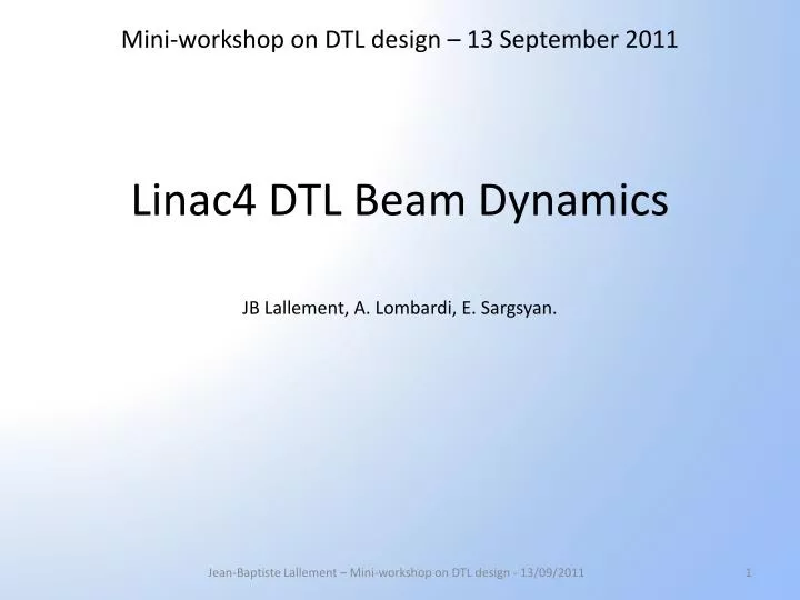 linac4 dtl beam dynamics