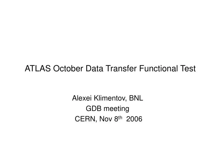 atlas october data transfer functional test
