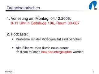 organisatorisches