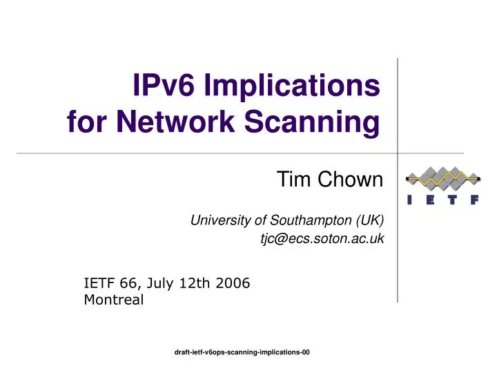 ipv6 implications for network scanning