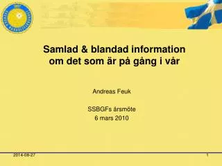 samlad blandad information om det som r p g ng i v r