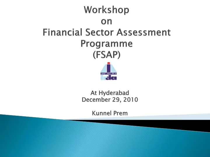 workshop on financial sector assessment programme fsap