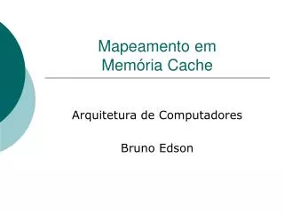 mapeamento em mem ria cache