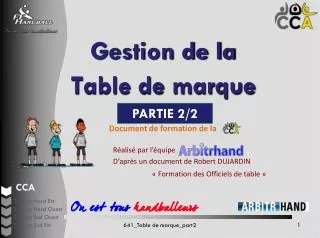 gestion de la table de marque