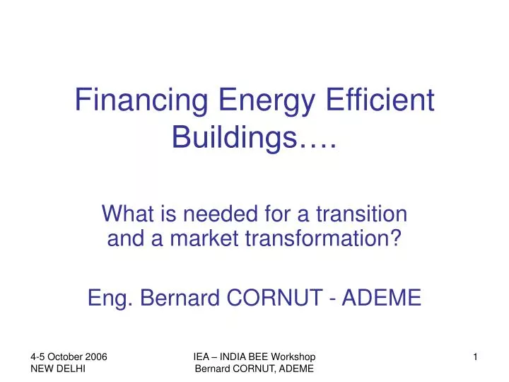 financing energy efficient buildings