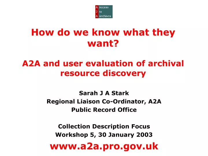 how do we know what they want a2a and user evaluation of archival resource discovery